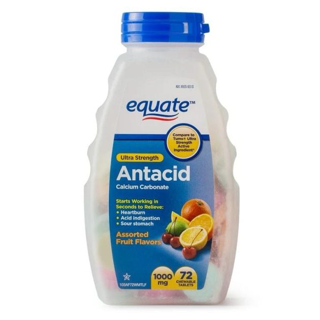 Equate Ultra Strength Antacid Chewable Fruit Tablets, over the Counter, 1000 mg, 72 Ct |Exp 10-2026| - Image 3